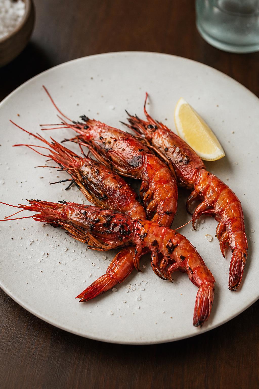 Grilled red prawns